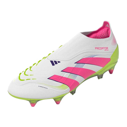 White - Close up - Adidas Mens Predator Elite 3 Stripes Soft Ground Football Boots