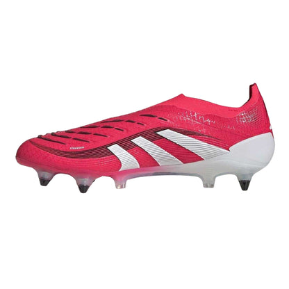 Red-White - Side - Adidas Mens Predator Elite 3 Stripes Soft Ground Football Boots