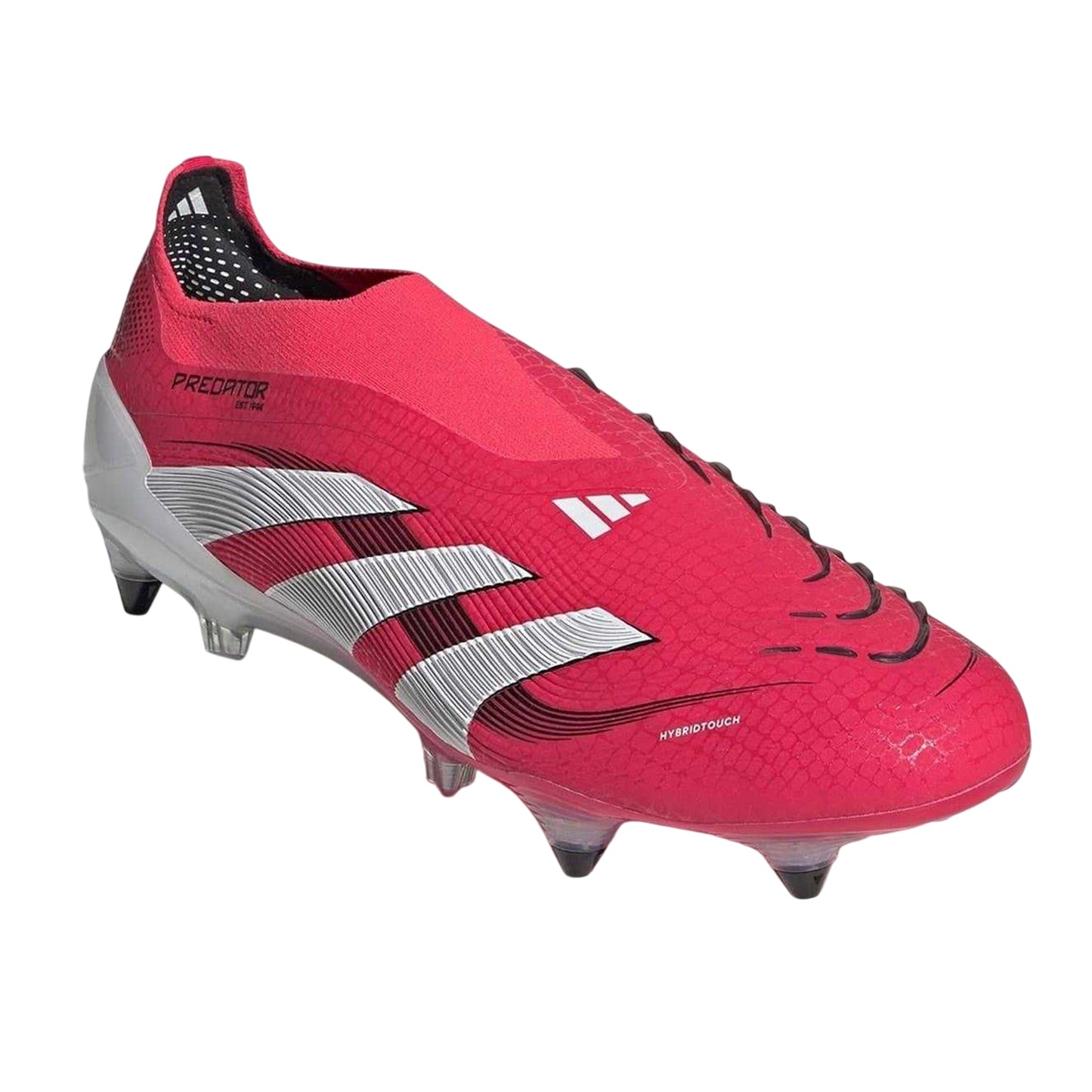 Red-White - Pack Shot - Adidas Mens Predator Elite 3 Stripes Soft Ground Football Boots