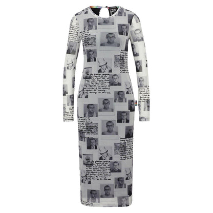 Black - Front - Boss Womens-Ladies Keith Haring Crew Neck Long-Sleeved Bodycon Dress