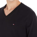 Black - Back - Tommy Hilfiger Mens 1985 Organic Cotton V Neck Jumper