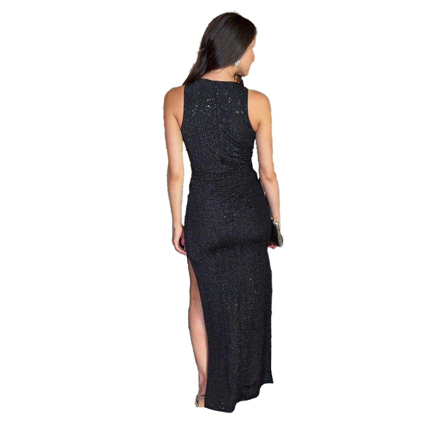 Black - Back - AX Paris Womens-Ladies Sparkle O Ring Bodycon Dress