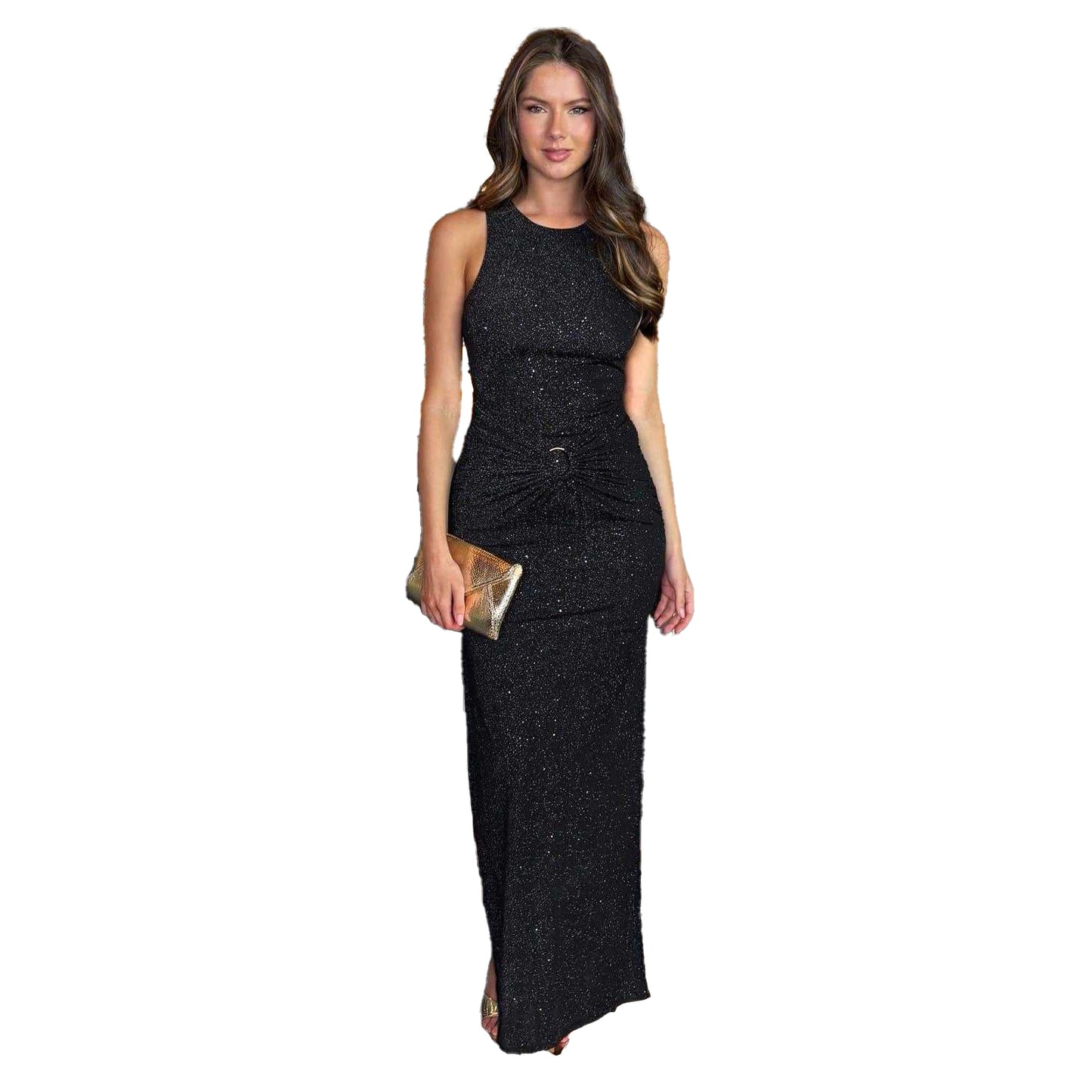 Black - Lifestyle - AX Paris Womens-Ladies Sparkle O Ring Bodycon Dress