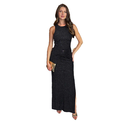 Black - Front - AX Paris Womens-Ladies Sparkle O Ring Bodycon Dress