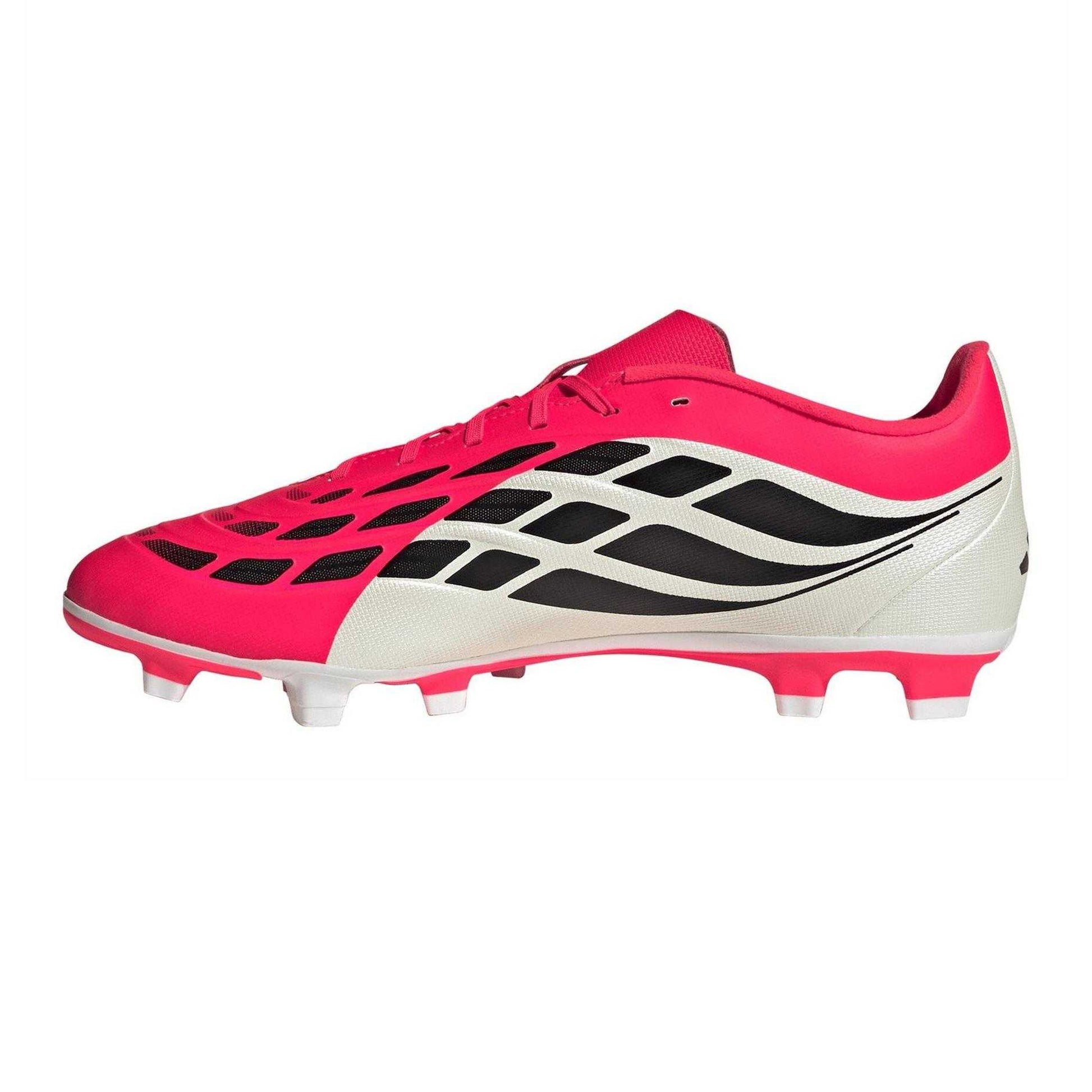 Red-White - Side - Adidas Mens Predator Club Sport Firm Ground Football Boots