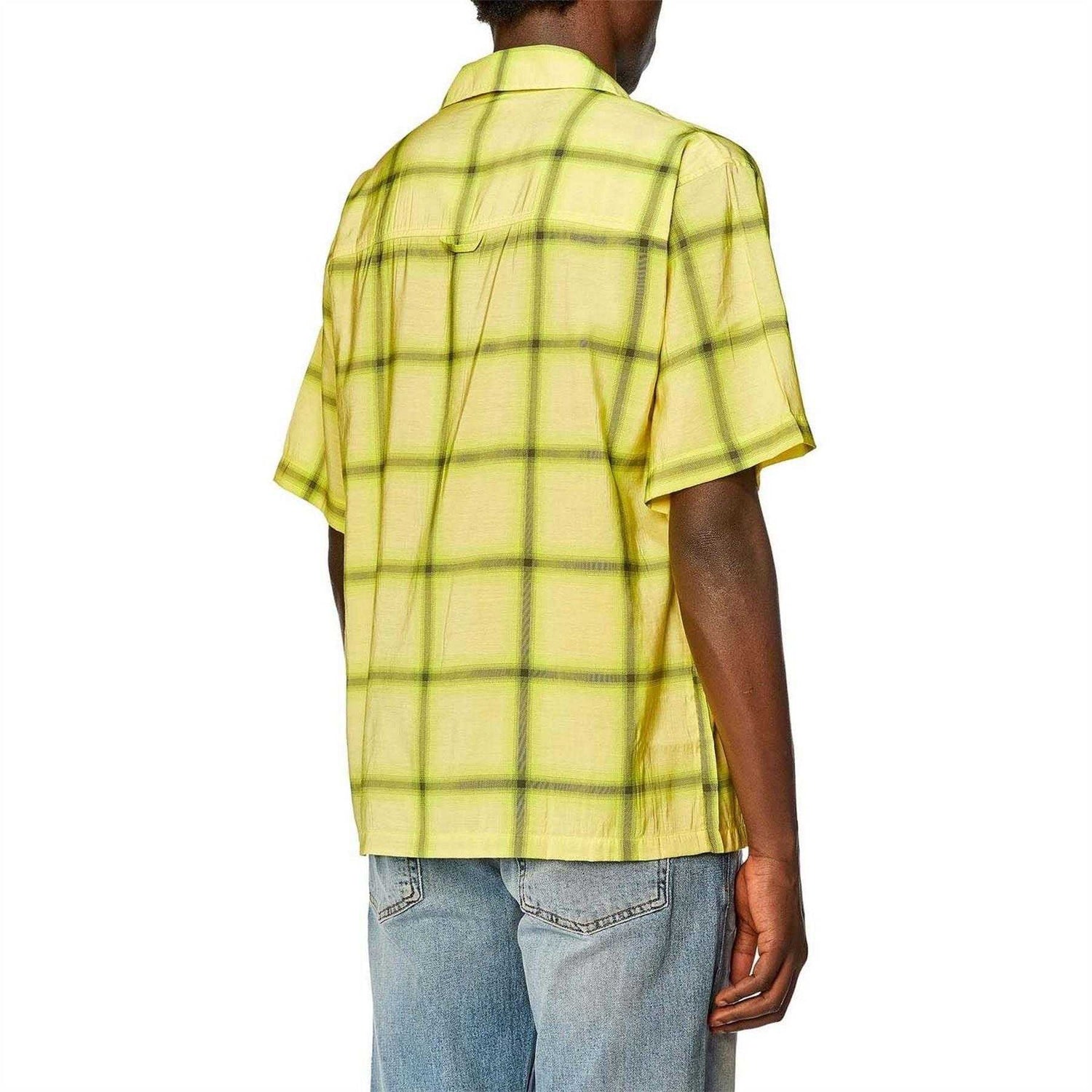 Green - Back - Diesel Mens S-Nabil Check Plaid Shirt