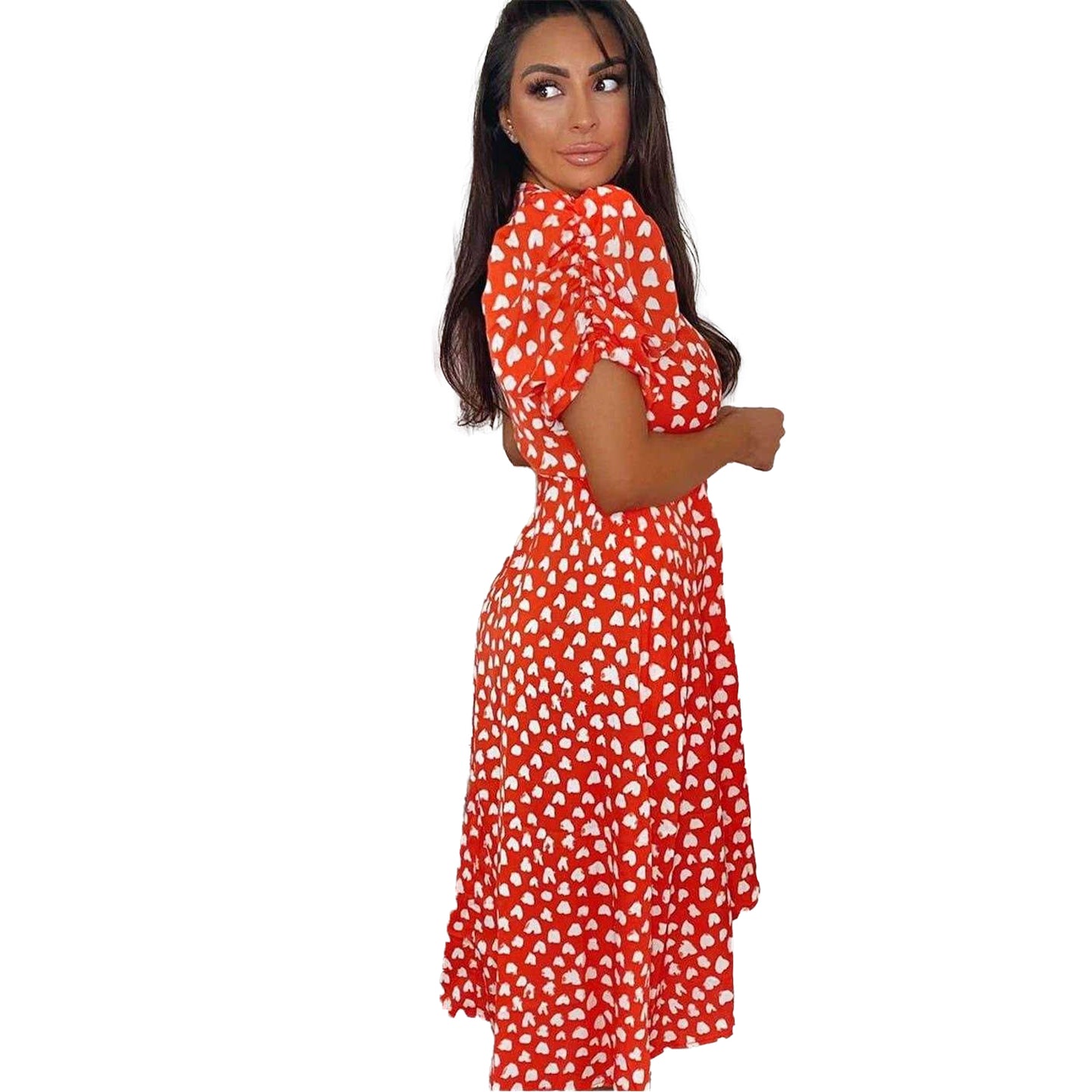Red - Back - AX Paris Womens-Ladies Hearts Wrap Dress