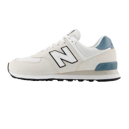 Grey-White - Back - New Balance Mens 574 Classic Suede Trainers