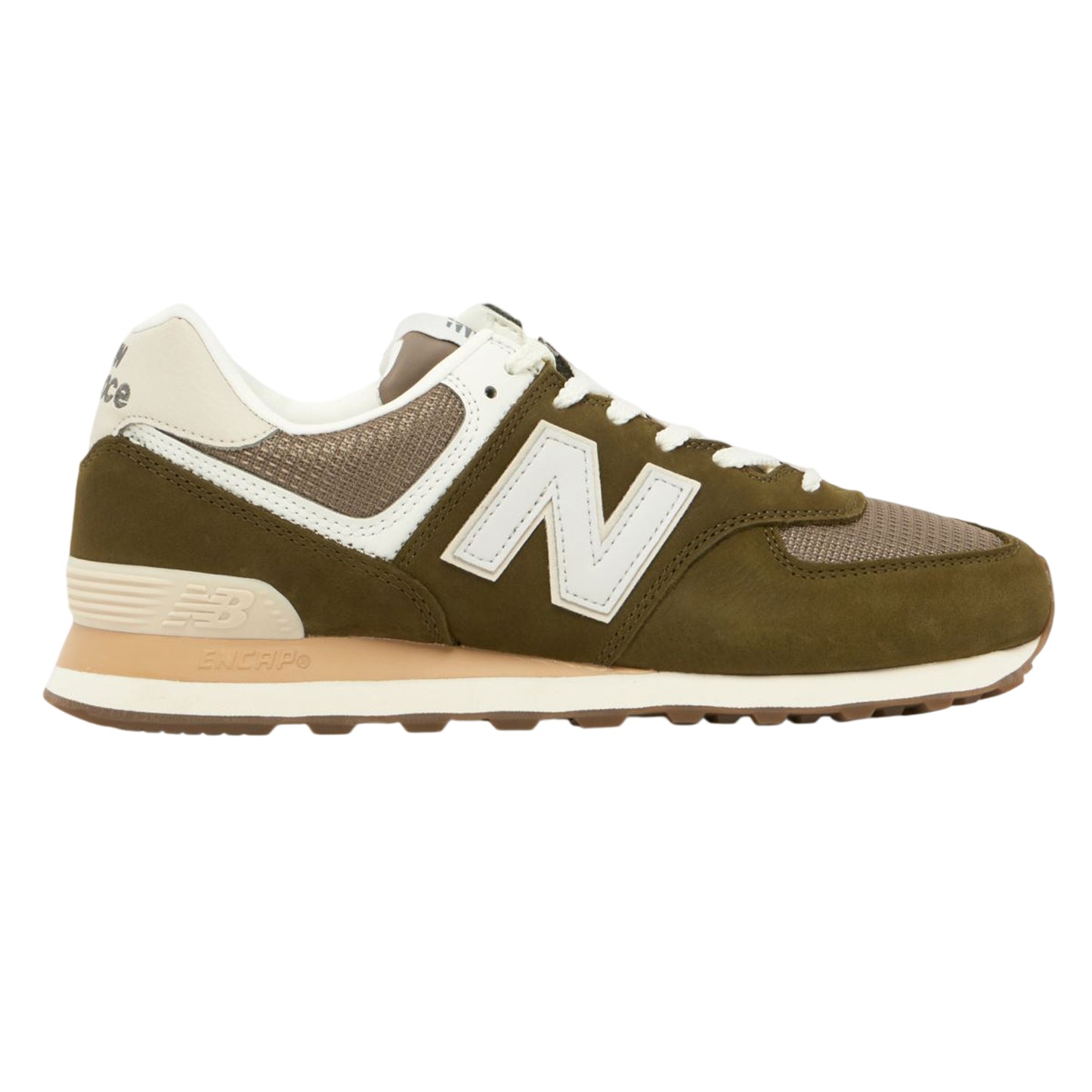 Silver - Front - New Balance Mens 574 Classic Suede Trainers