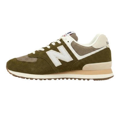 Silver - Back - New Balance Mens 574 Classic Suede Trainers