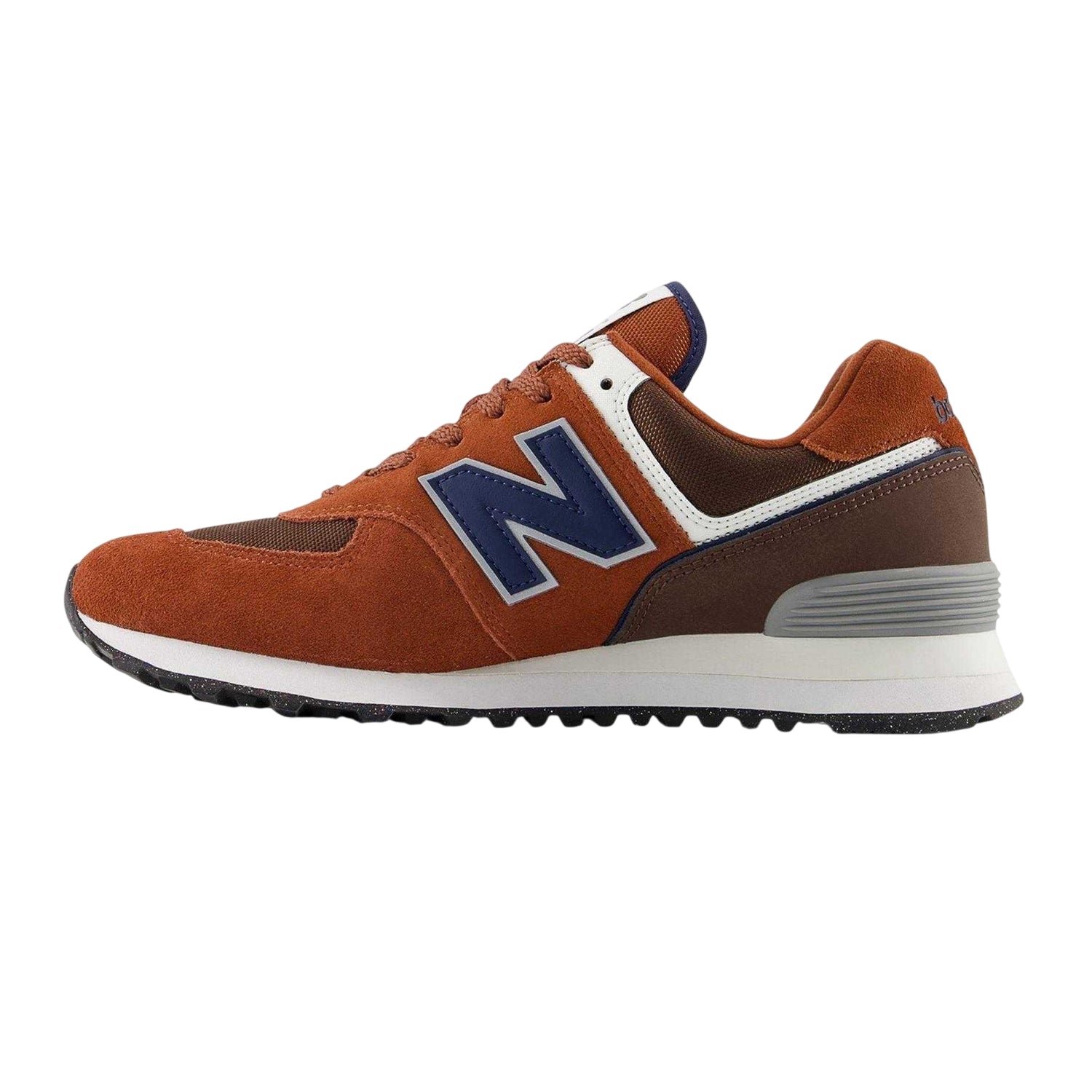Brown-Grey - Back - New Balance Mens 574 Classic Suede Trainers