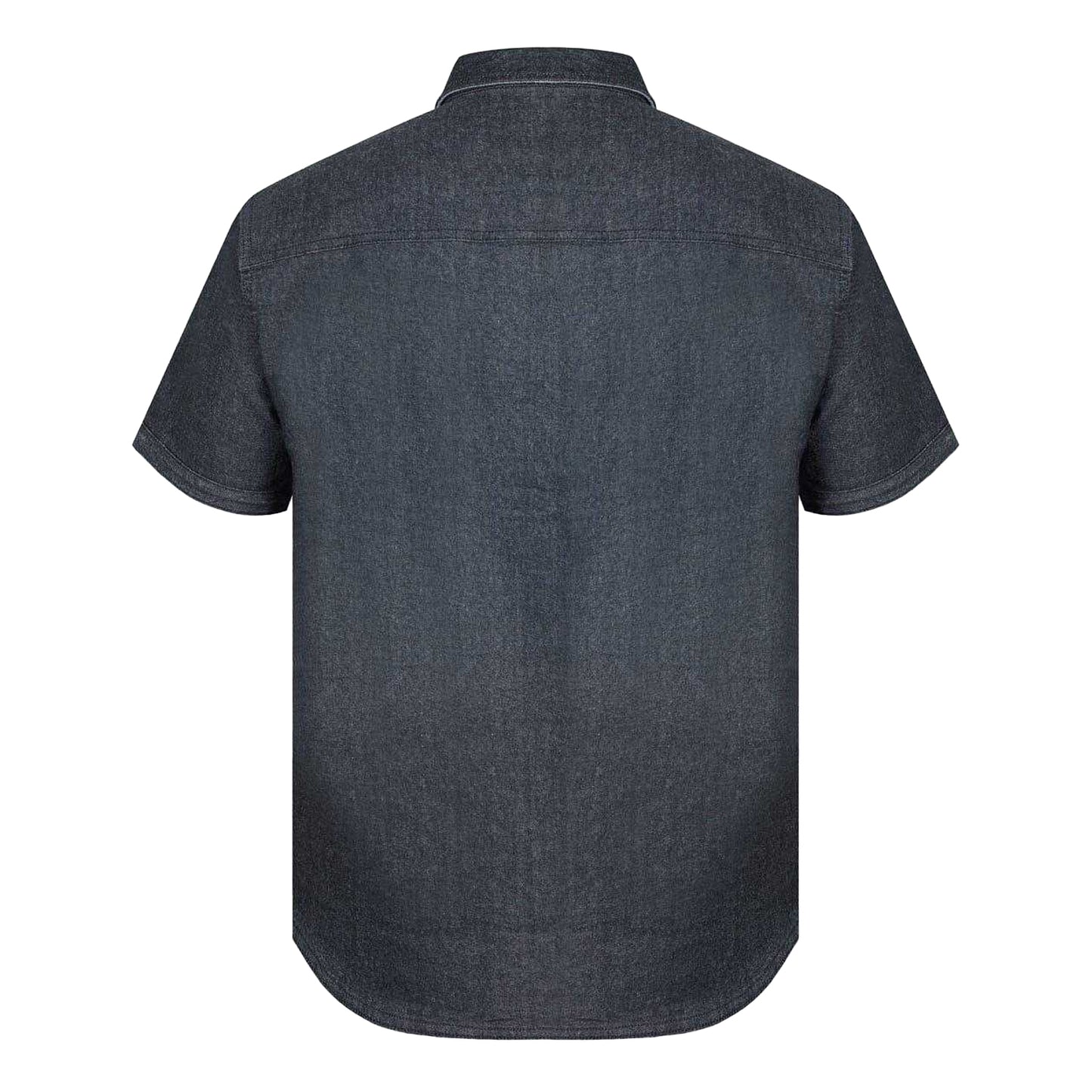 Grey - Back - Firetrap Mens Denim Regular Short-Sleeved Shirt