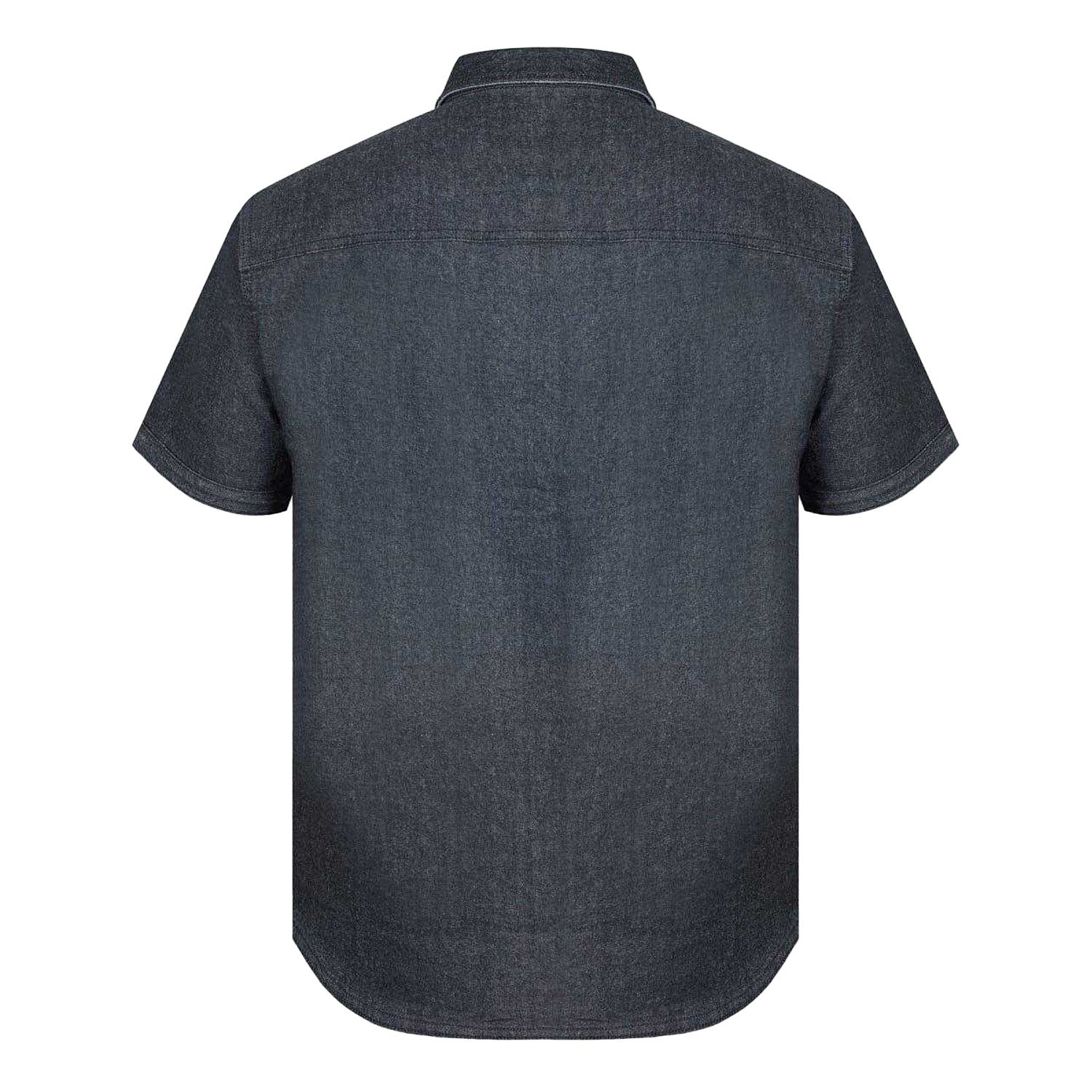 Grey - Back - Firetrap Mens Denim Regular Short-Sleeved Shirt