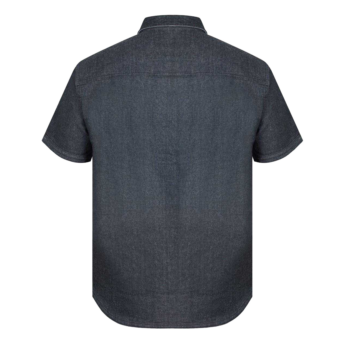 Grey - Back - Firetrap Mens Denim Regular Short-Sleeved Shirt