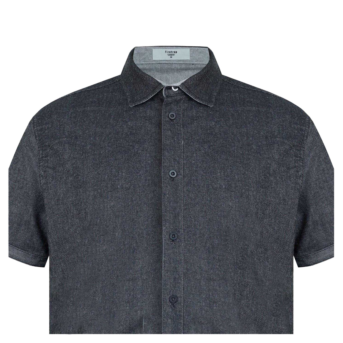 Grey - Lifestyle - Firetrap Mens Denim Regular Short-Sleeved Shirt