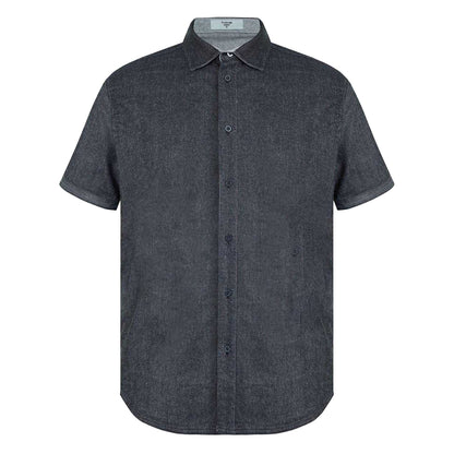Grey - Front - Firetrap Mens Denim Regular Short-Sleeved Shirt