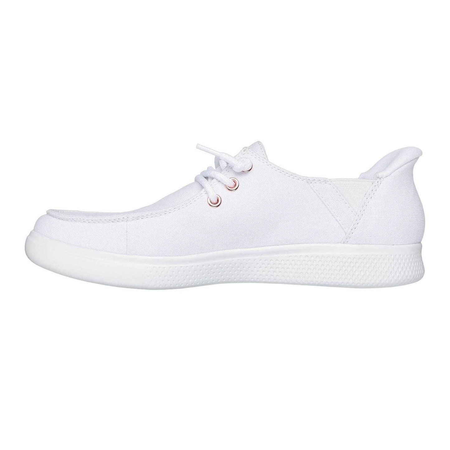 White - Back - Skechers Womens-Ladies Skipcute Canvas Trainers
