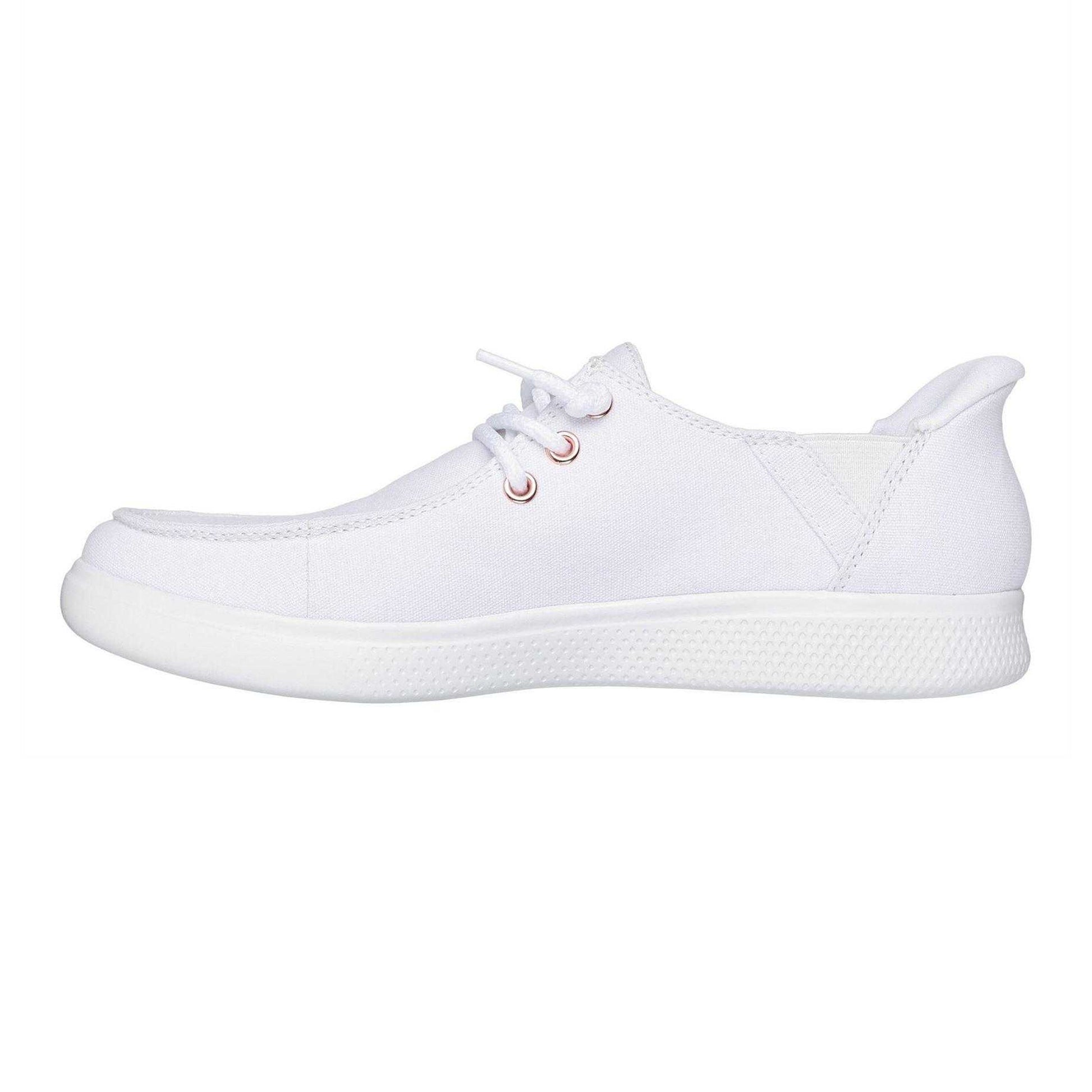 White - Back - Skechers Womens-Ladies Skipcute Canvas Trainers