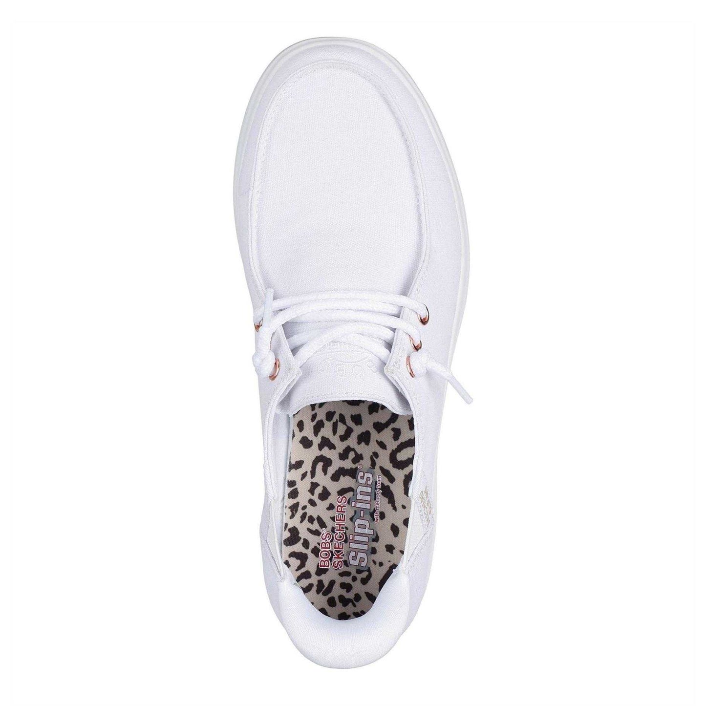 White - Side - Skechers Womens-Ladies Skipcute Canvas Trainers