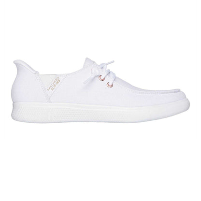 White - Front - Skechers Womens-Ladies Skipcute Canvas Trainers
