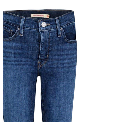 Lapis Blue - Side - Levis Womens-Ladies Mid Rise Shaping Skinny Jeans