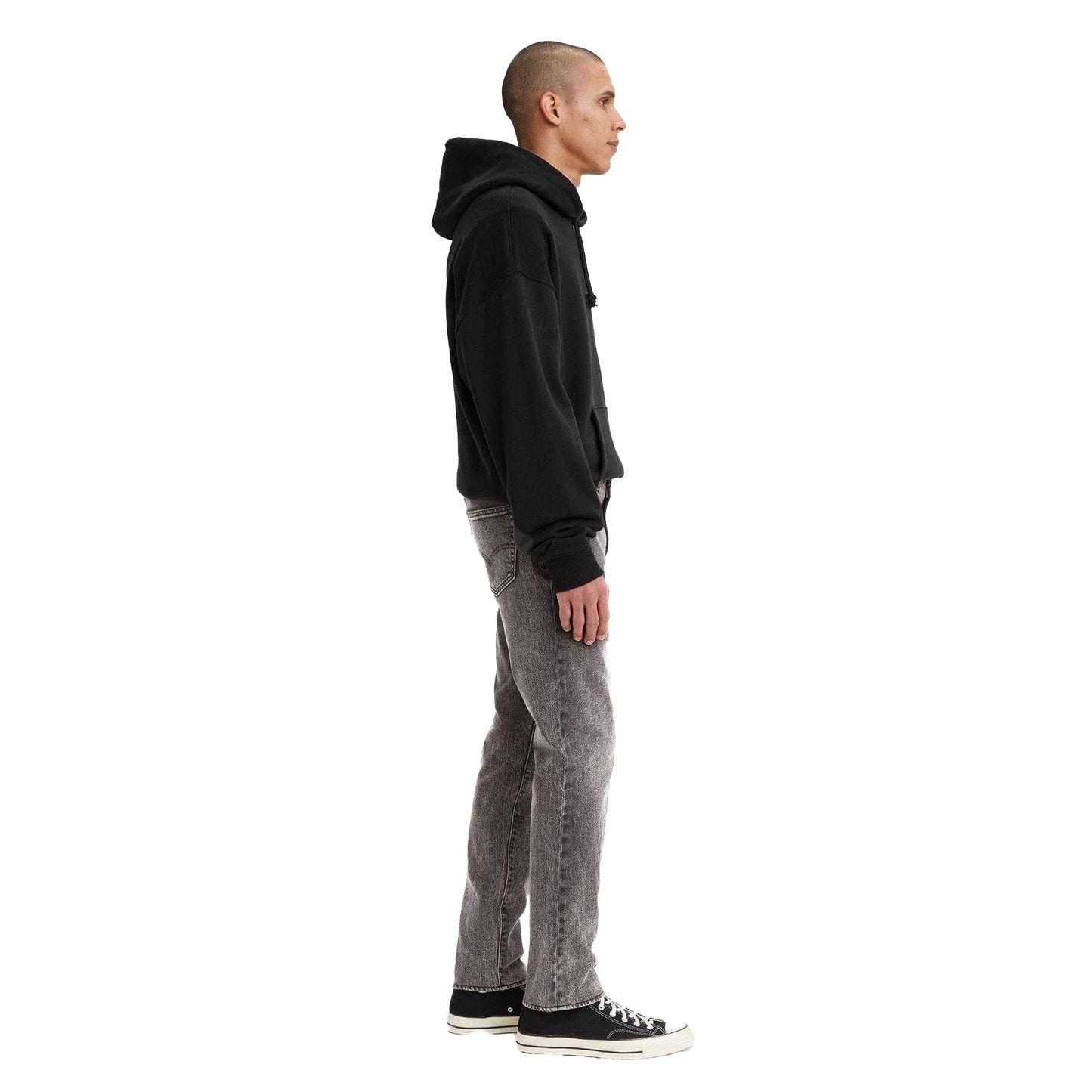 Charcoal Grey - Side - Levis Mens 511 Logo Slim Jeans