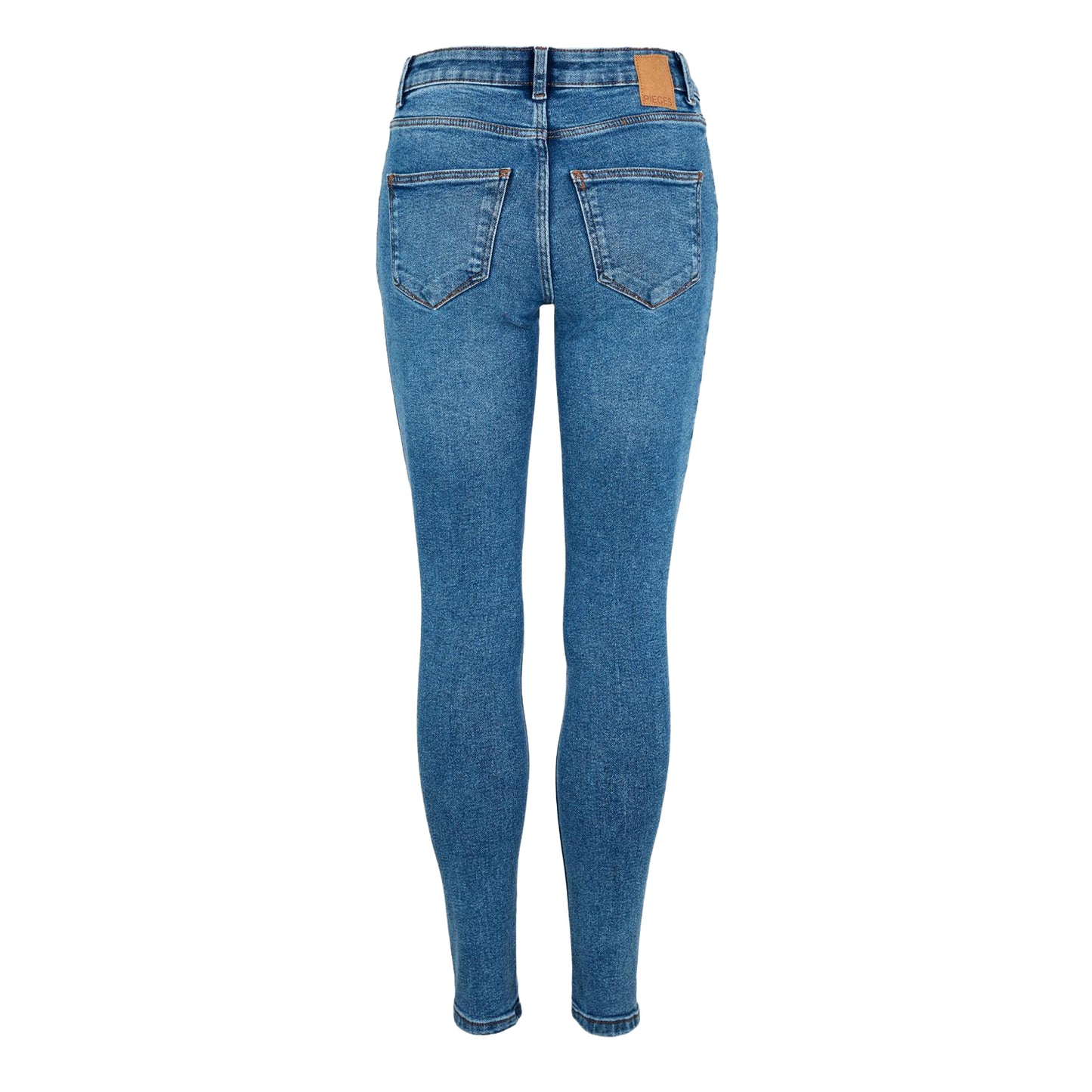 Blue Denim - Back - Pieces Womens-Ladies Distressed Skinny Jeans