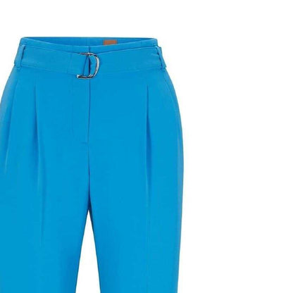 Bright Blue - Side - Boss Womens-Ladies Tapiah Plain Straight Trousers