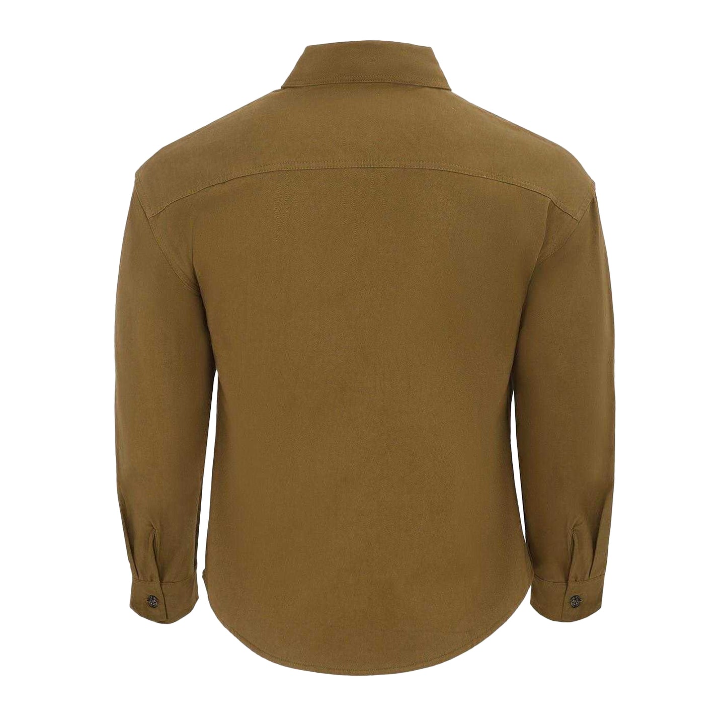 Army Khaki - Back - Firetrap Mens Logo Heavy Long-Sleeved Shirt