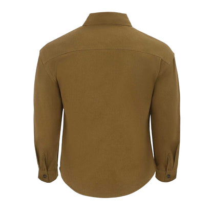 Army Khaki - Back - Firetrap Mens Logo Heavy Long-Sleeved Shirt