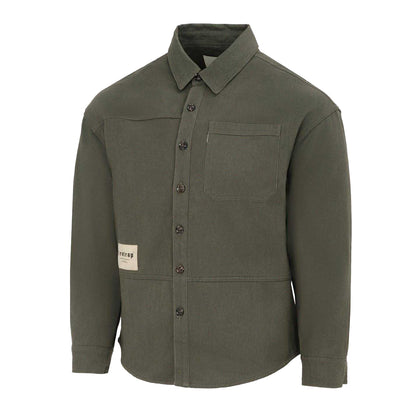 Grey - Side - Firetrap Mens Logo Heavy Long-Sleeved Shirt