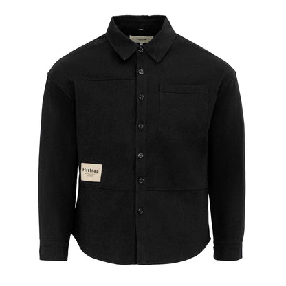 Black - Front - Firetrap Mens Logo Heavy Long-Sleeved Shirt
