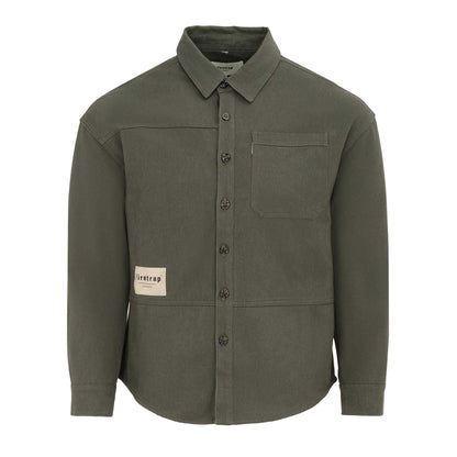 Grey - Front - Firetrap Mens Logo Heavy Long-Sleeved Shirt