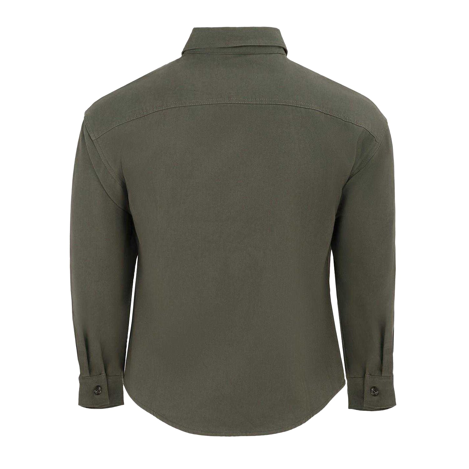 Grey - Back - Firetrap Mens Logo Heavy Long-Sleeved Shirt
