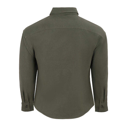 Grey - Back - Firetrap Mens Logo Heavy Long-Sleeved Shirt