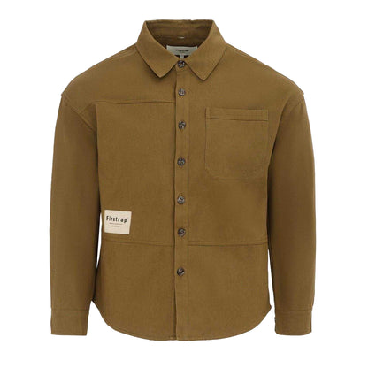 Army Khaki - Front - Firetrap Mens Logo Heavy Long-Sleeved Shirt