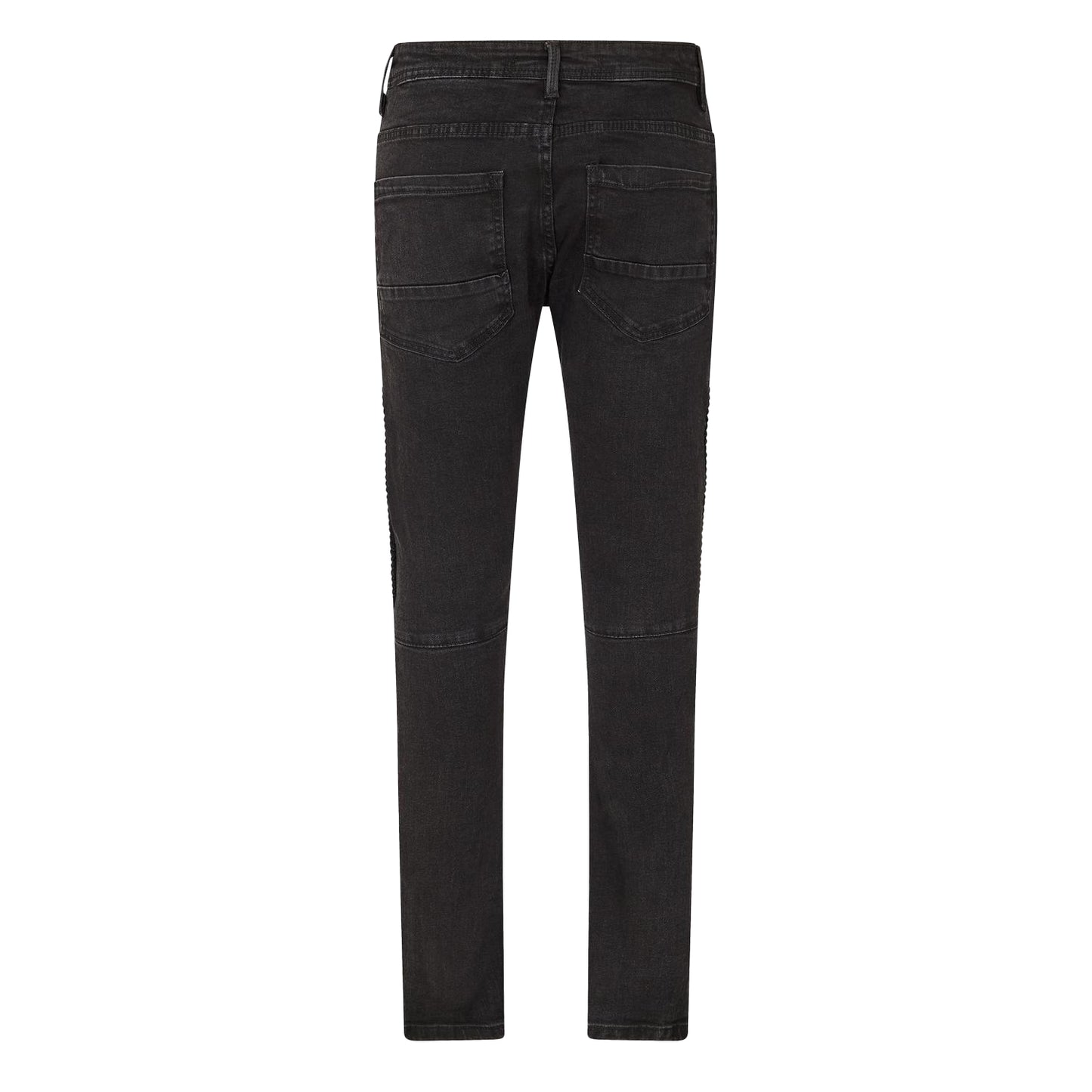 Charcoal - Back - Brave Soul Mens Washed Ripped Skinny Jeans