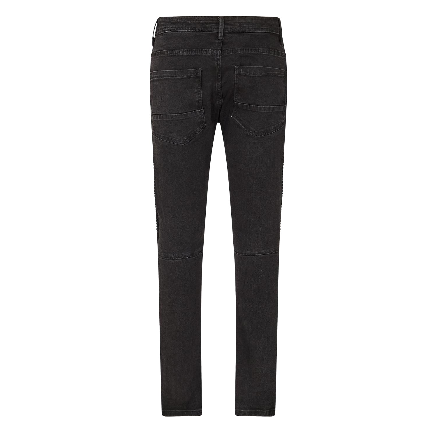 Charcoal - Back - Brave Soul Mens Washed Ripped Skinny Jeans