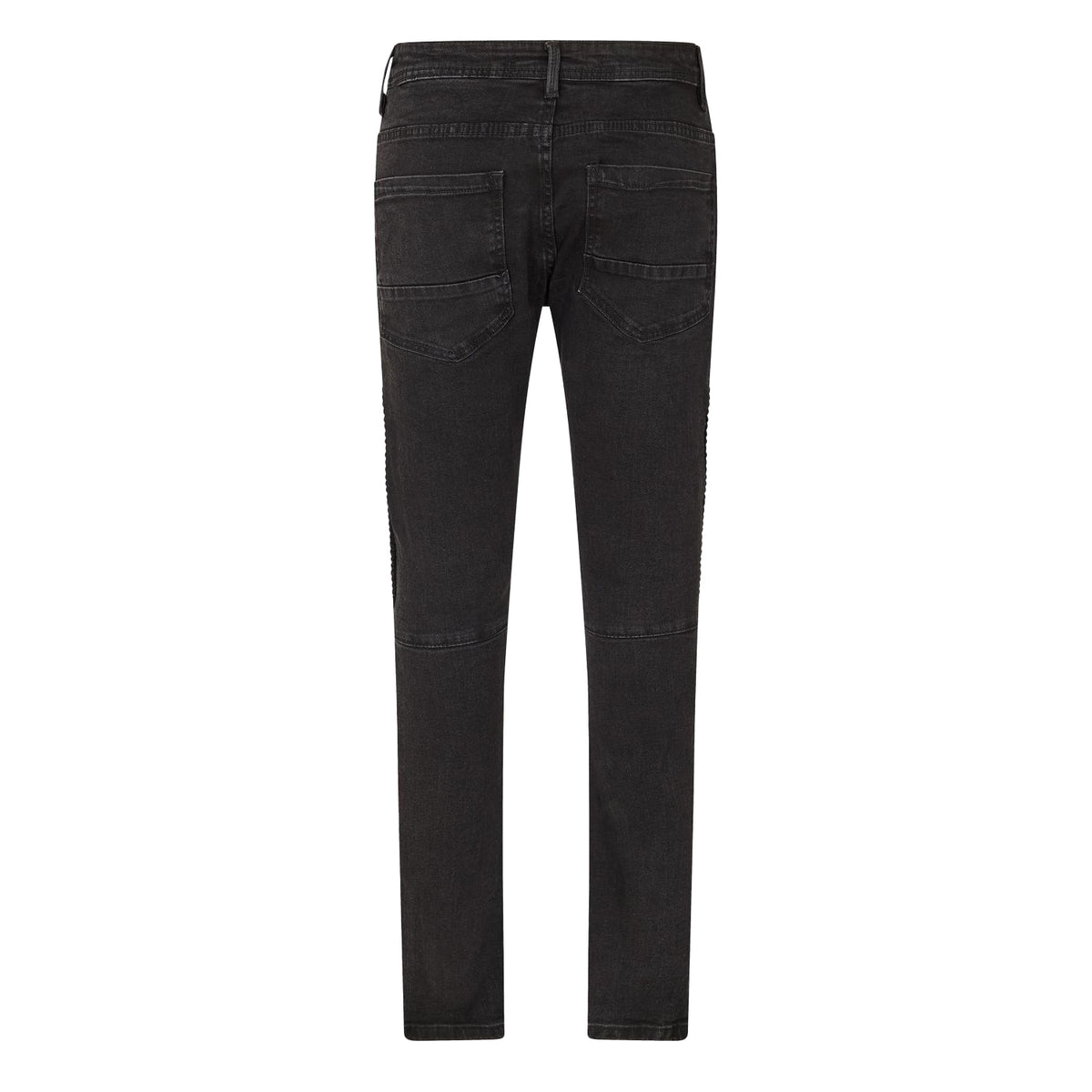Charcoal - Back - Brave Soul Mens Washed Ripped Skinny Jeans