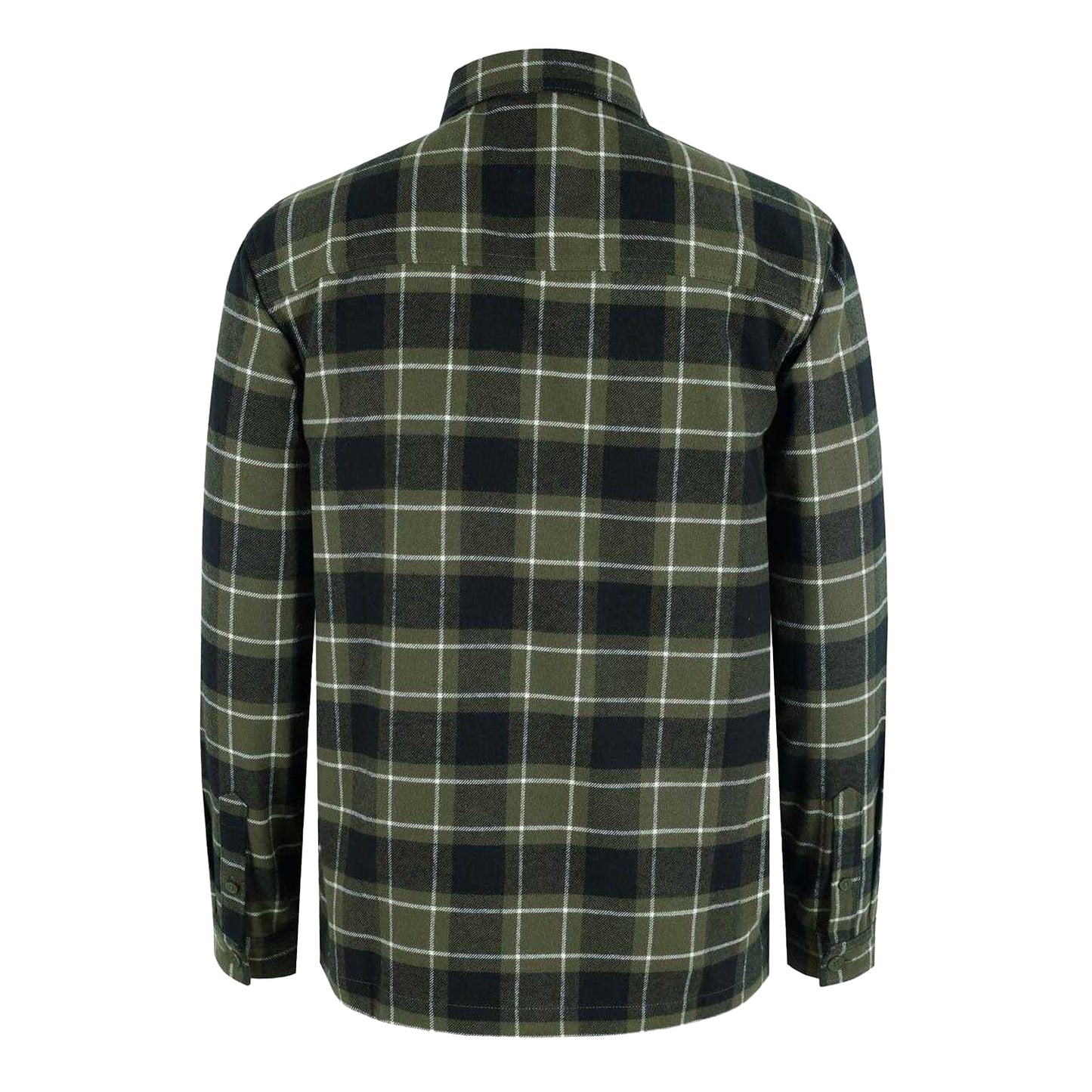 Army Khaki - Back - Firetrap Mens Anthm Plaid Pocket Long-Sleeved Shirt