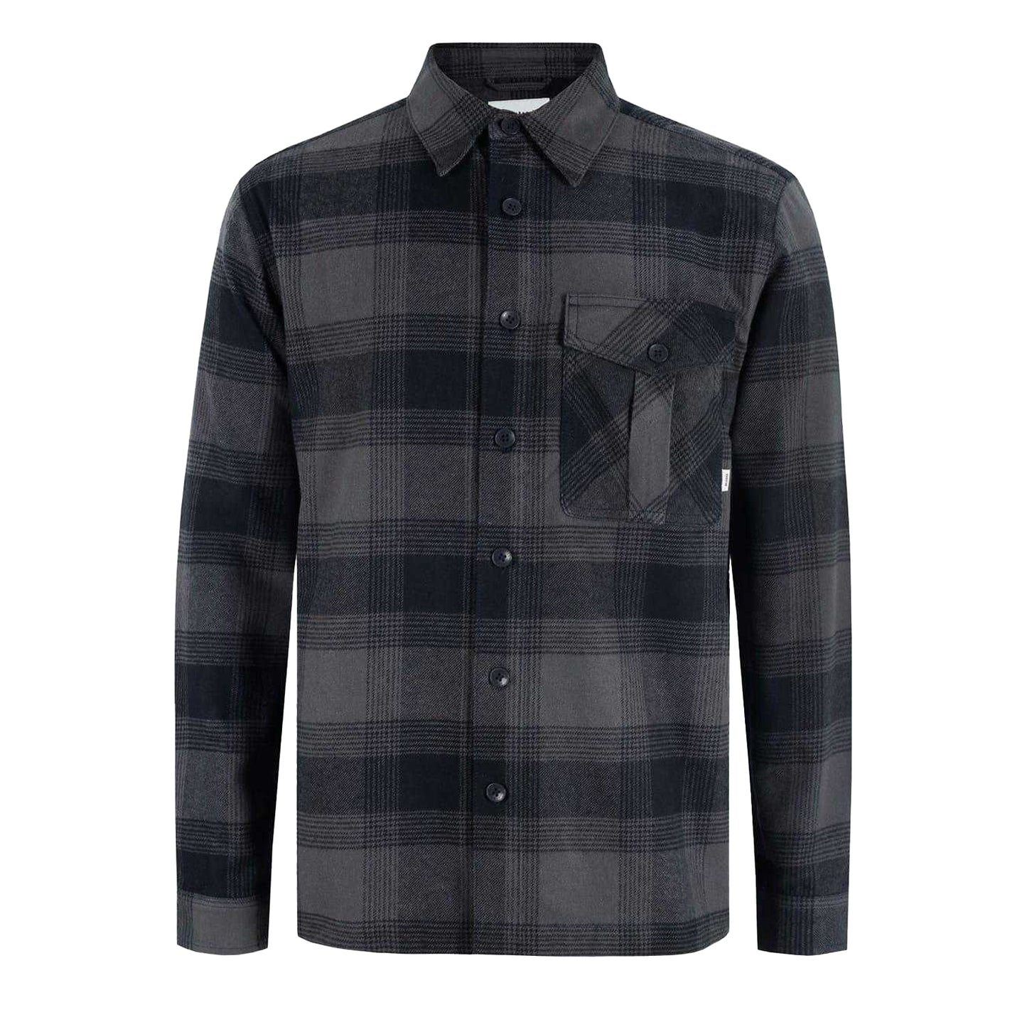 Black - Front - Firetrap Mens Anthm Plaid Pocket Long-Sleeved Shirt