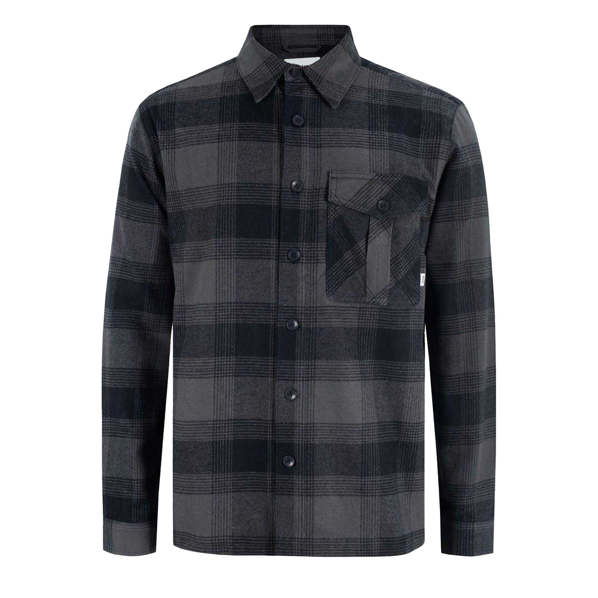 Black - Front - Firetrap Mens Anthm Plaid Pocket Long-Sleeved Shirt