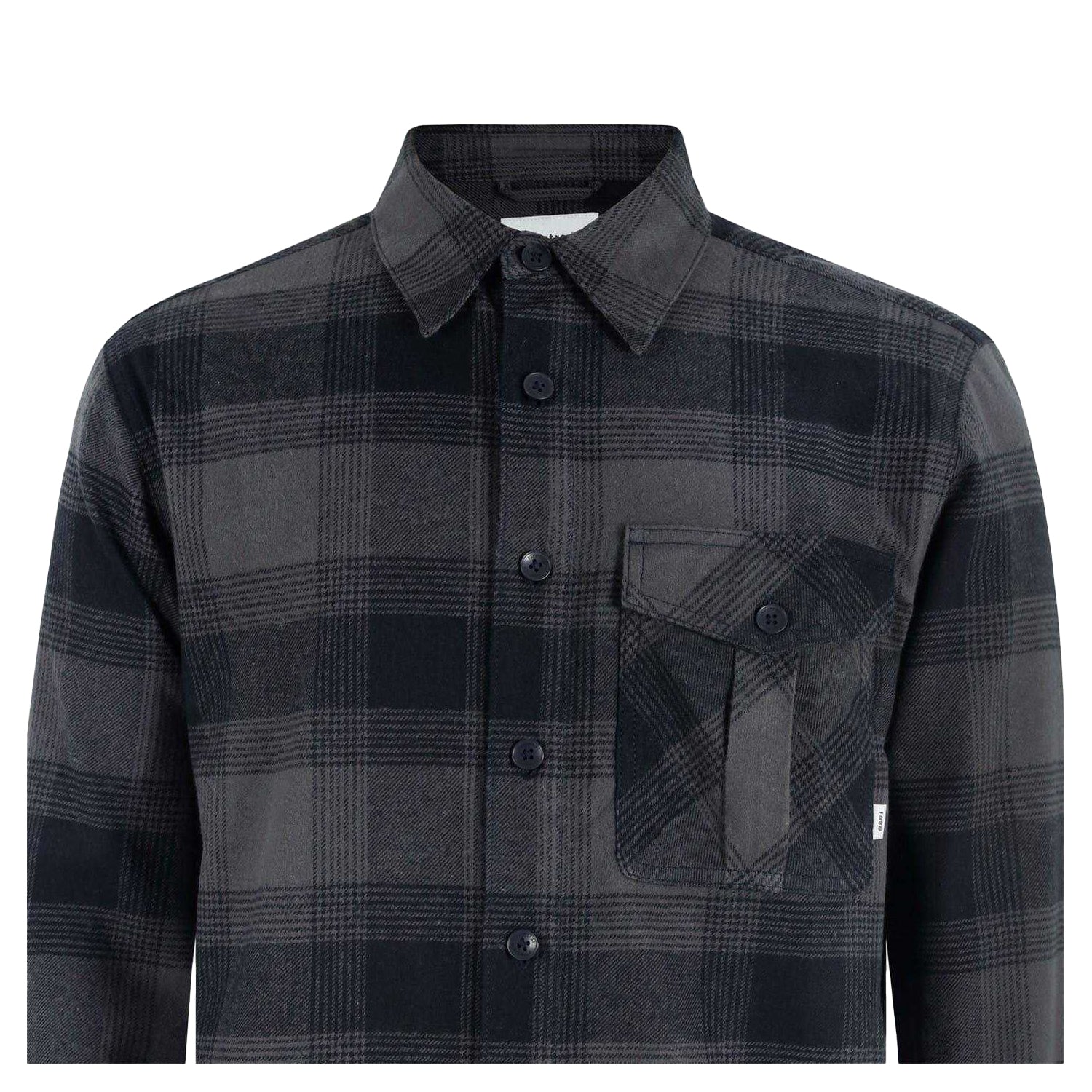Black - Side - Firetrap Mens Anthm Plaid Pocket Long-Sleeved Shirt