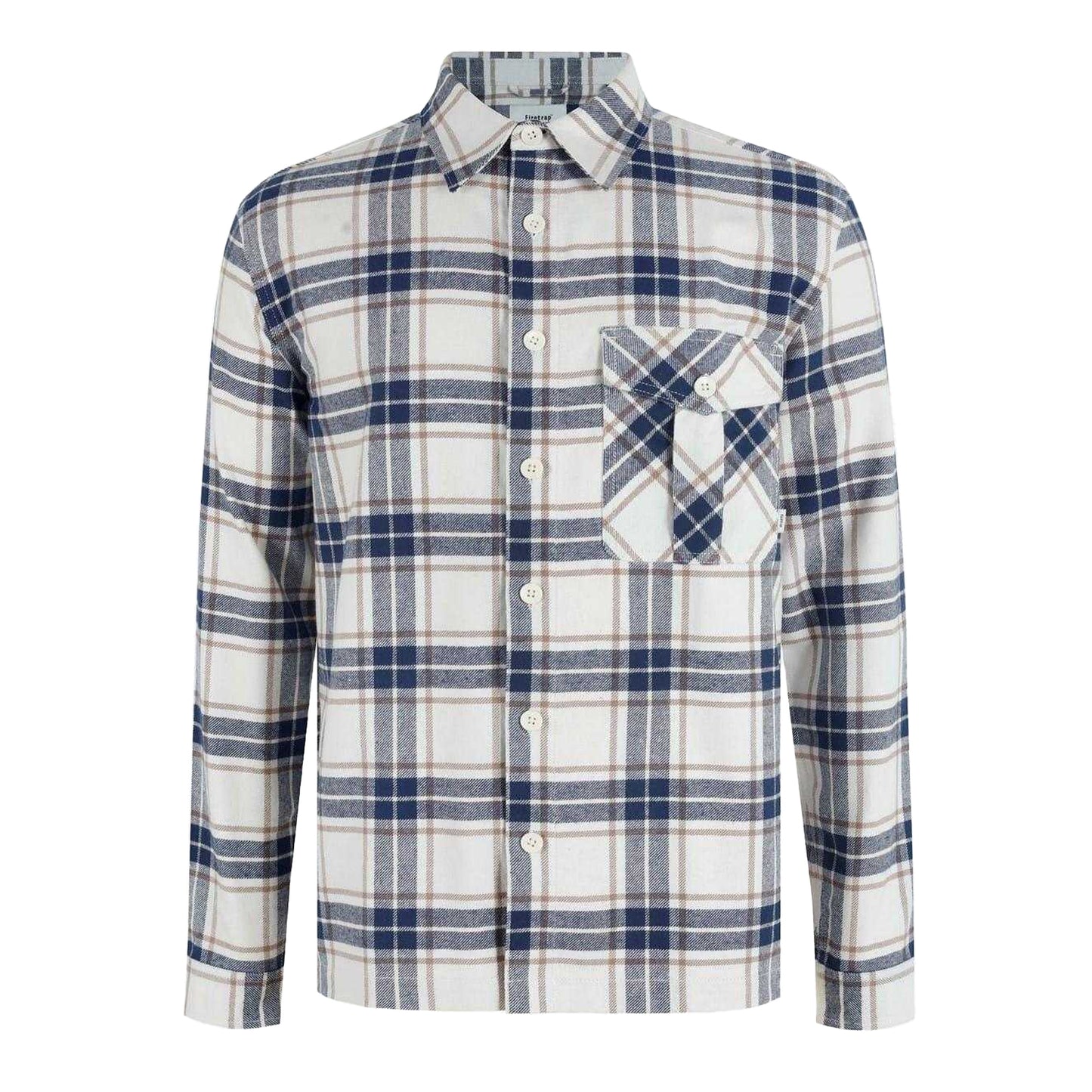 Warm White - Front - Firetrap Mens Anthm Plaid Pocket Long-Sleeved Shirt