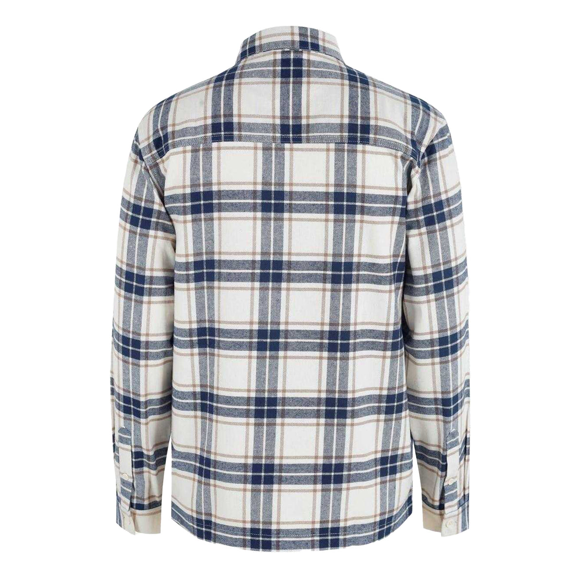 Warm White - Back - Firetrap Mens Anthm Plaid Pocket Long-Sleeved Shirt
