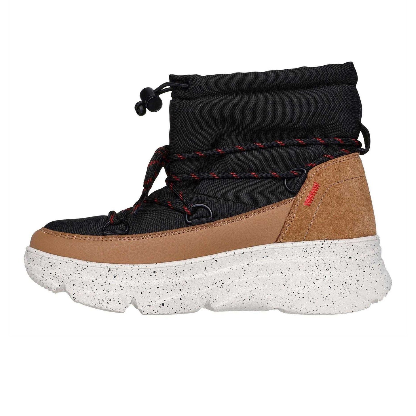 Black-Natural - Back - Skechers Womens-Ladies Bobsmt Peak Walking Shoes