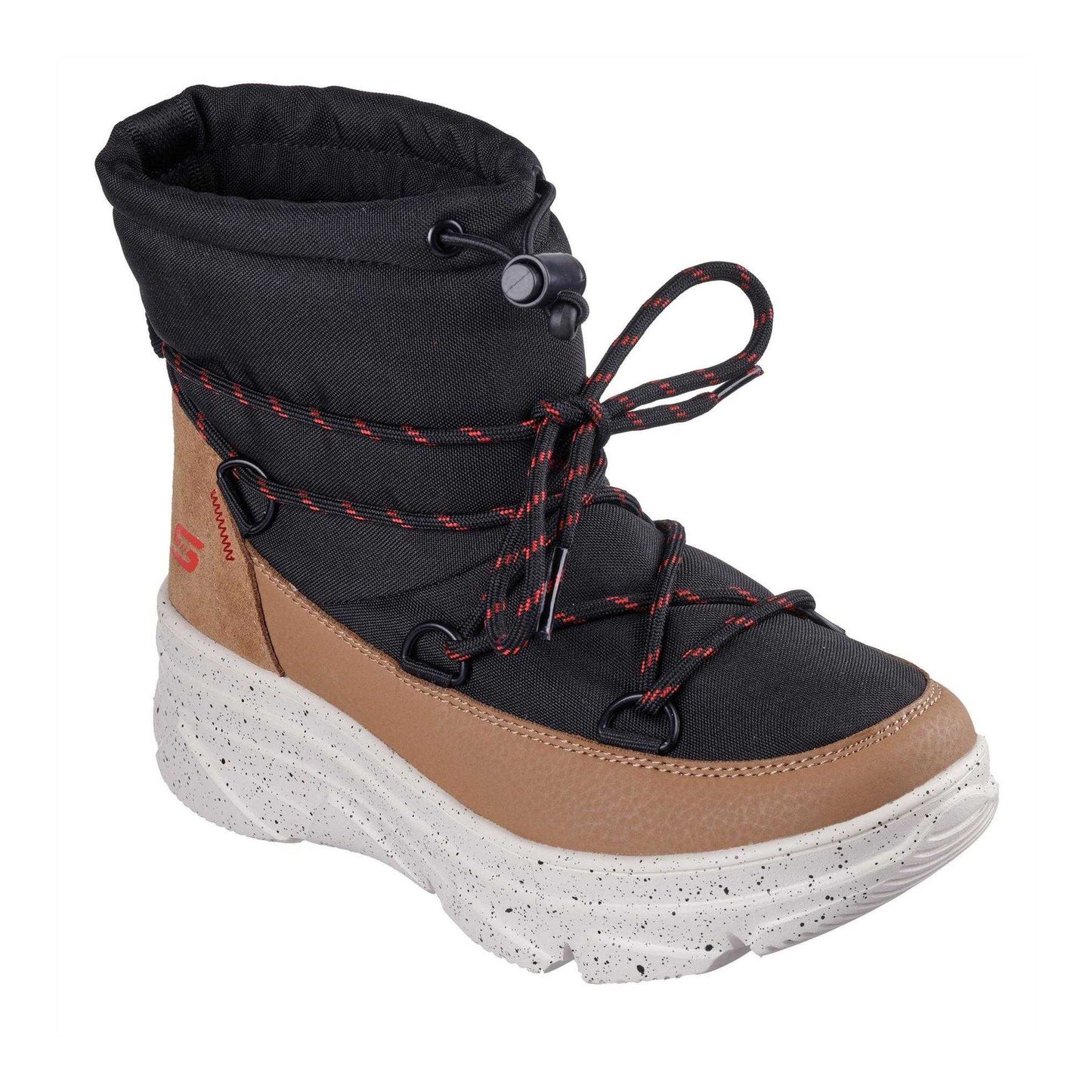 Black-Natural - Pack Shot - Skechers Womens-Ladies Bobsmt Peak Walking Shoes