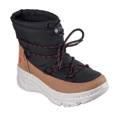 Black-Natural - Pack Shot - Skechers Womens-Ladies Bobsmt Peak Walking Shoes