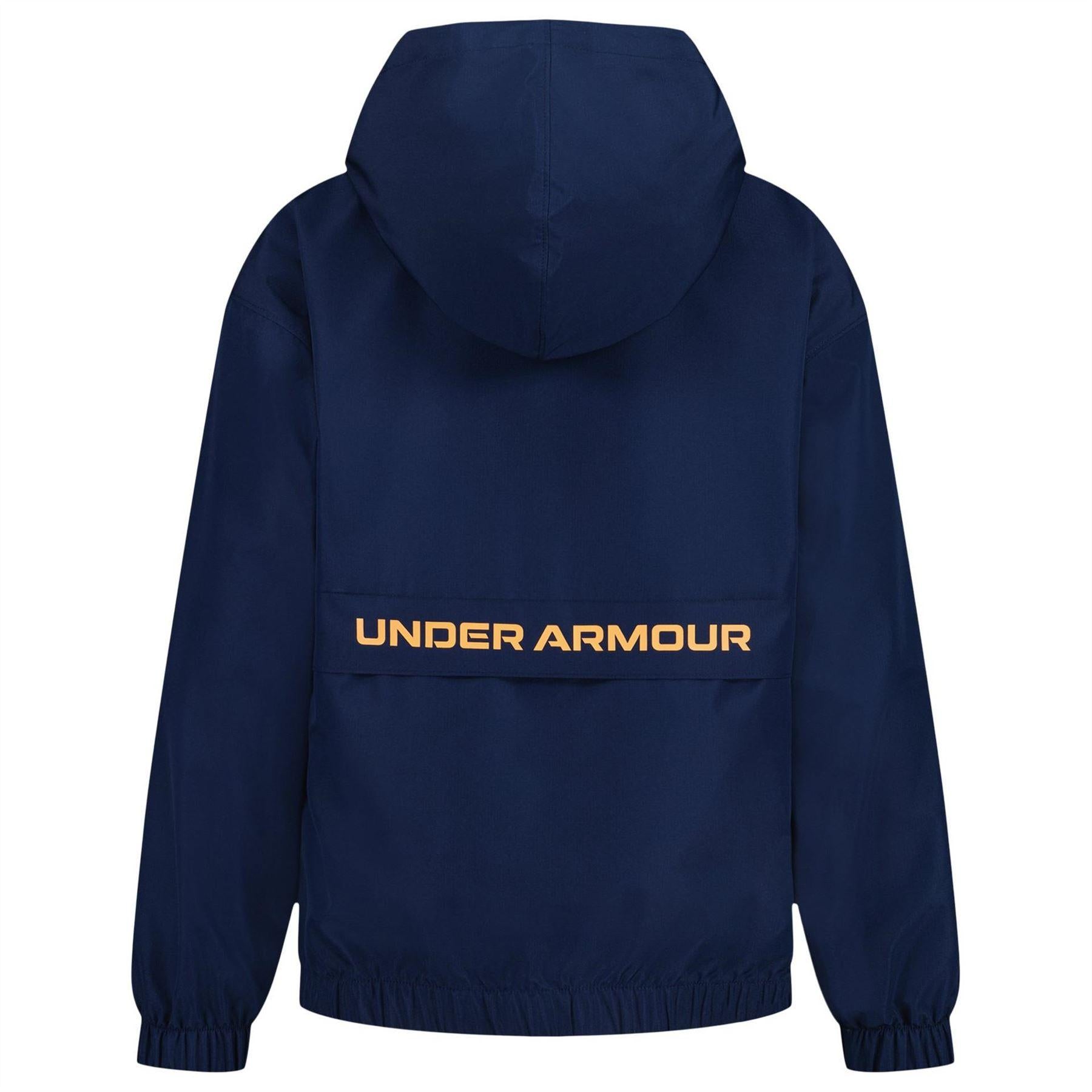 Black-Blue - Back - Under Armour Childrens-Kids Packaway Jacket