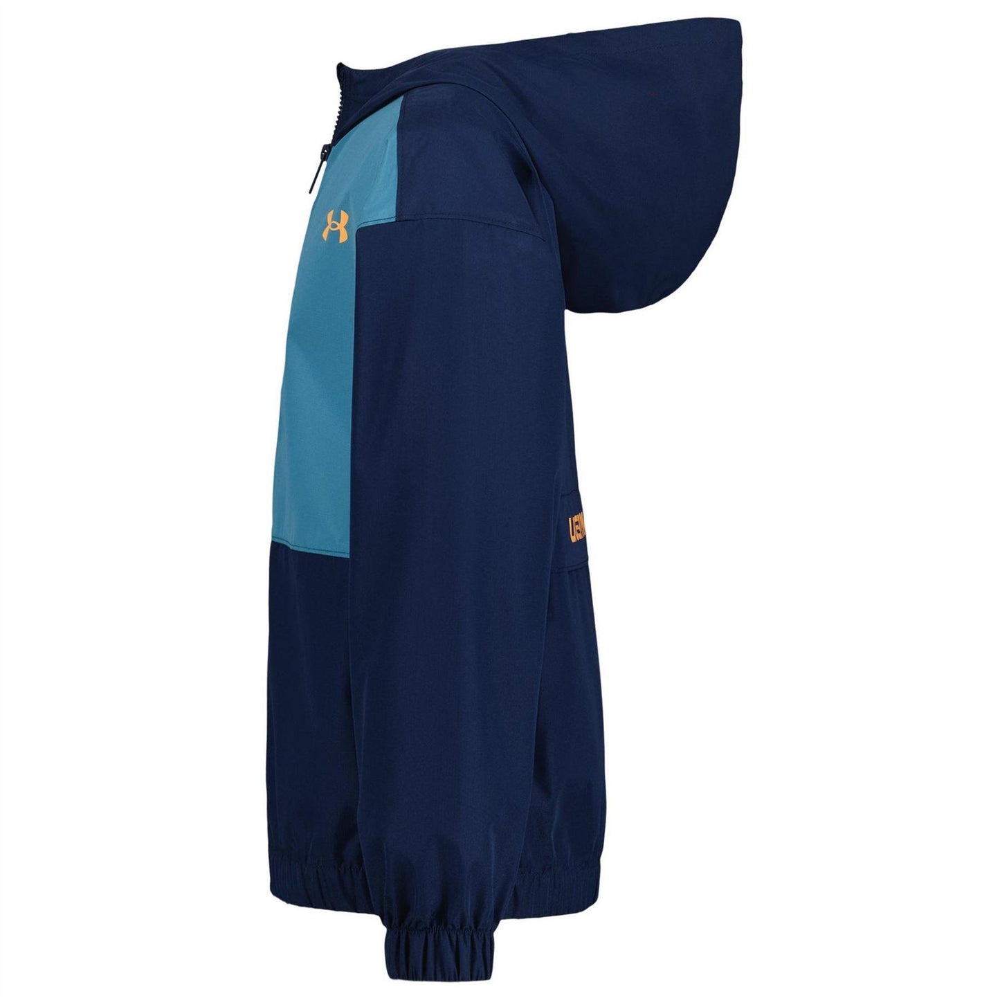 Black-Blue - Side - Under Armour Childrens-Kids Packaway Jacket